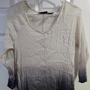 DKNY Jeans Women's Satin Ombre See-through Top